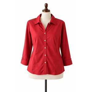 First Issue by Liz Claiborne XL Rust Button Up Blouse Casual Minimalist Workwear